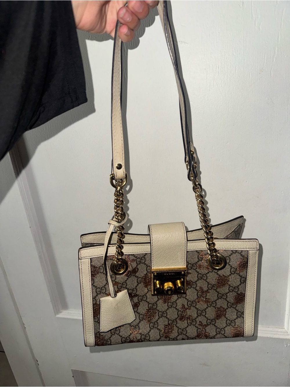 Gucci Beige and Brown GG Monogram Shoulder Bag